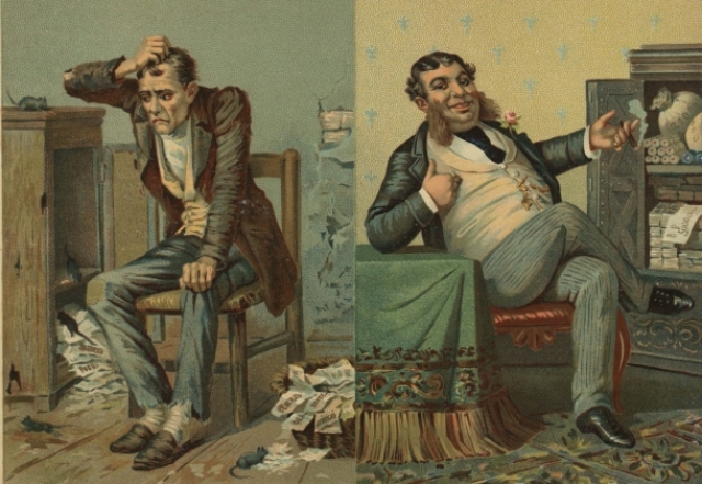 Плакат. Богач и бедняк (фрагмент). 1902