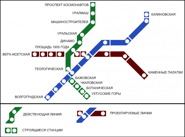 Карта екатеринбургского метрополитена