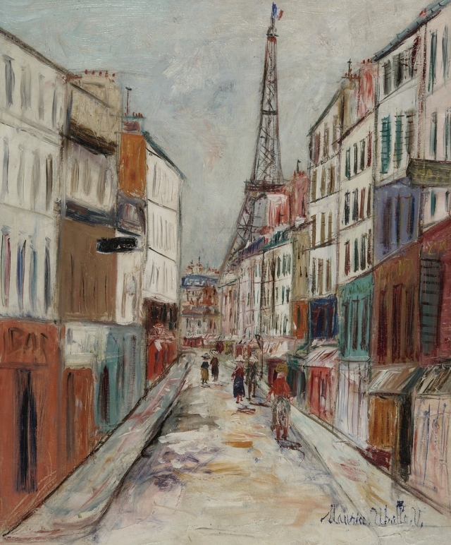 Морис Утрилло. Сен-Доминик-стрит и Эйфелева башня. 1937-1938