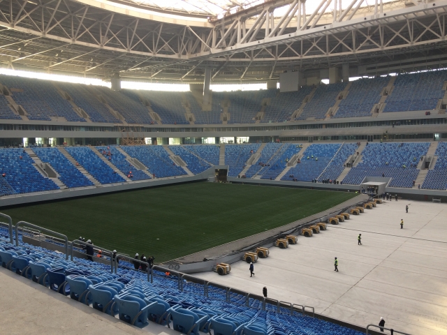 Выкатное поле стадиона в Петербурге