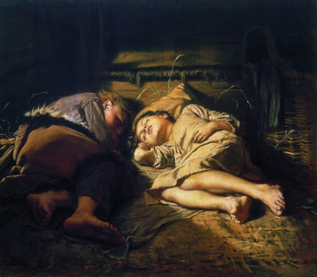 Спящие дети, Перов, 1870