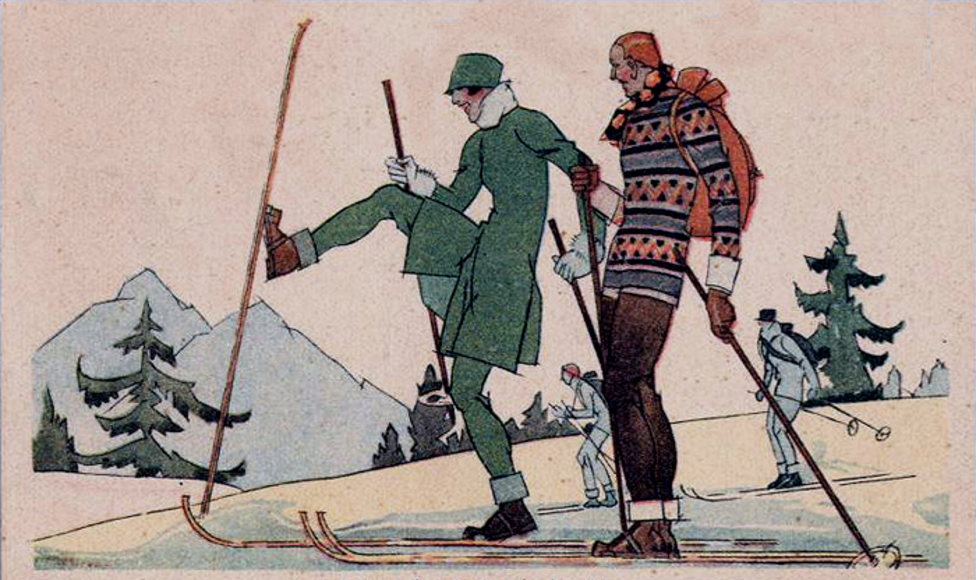 Туристу лыжнику было лень идти до проруби. Советские лыжники. Лыжи в древности. Охота на лыжах в древности. Древние лыжи.
