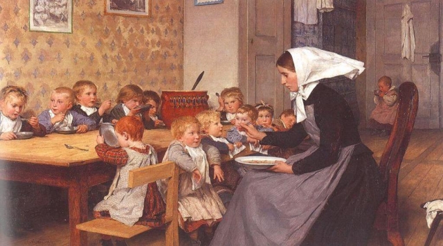Альберт Анкер. Детский сад. 1874