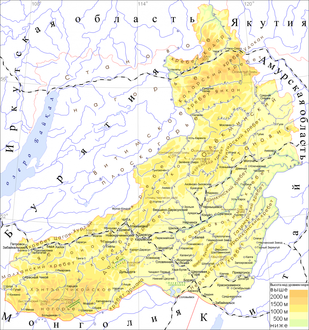 Карта россии забайкалье