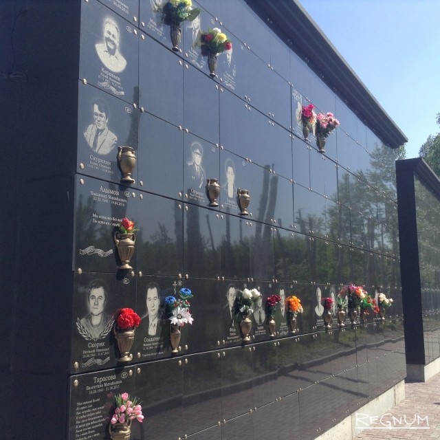 Место, где хранятся урны с прахом в Барнаульском крематории