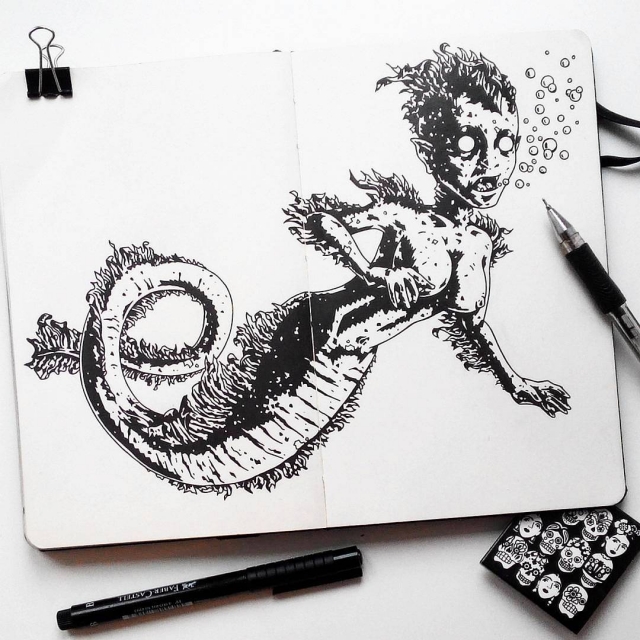 «Единственная русалка, которую я нарисовал, вдохновившись майским флешмобом»