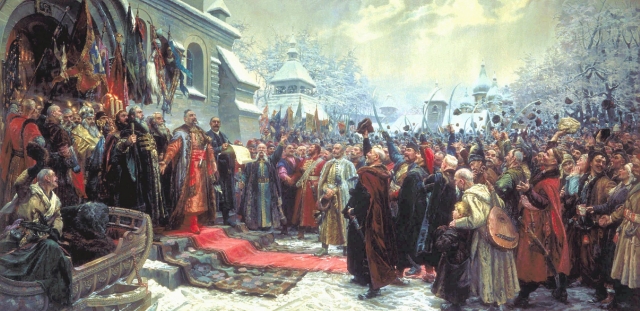 М. Хмелько. Переяславская рада 1654 г. Картина 1951 года