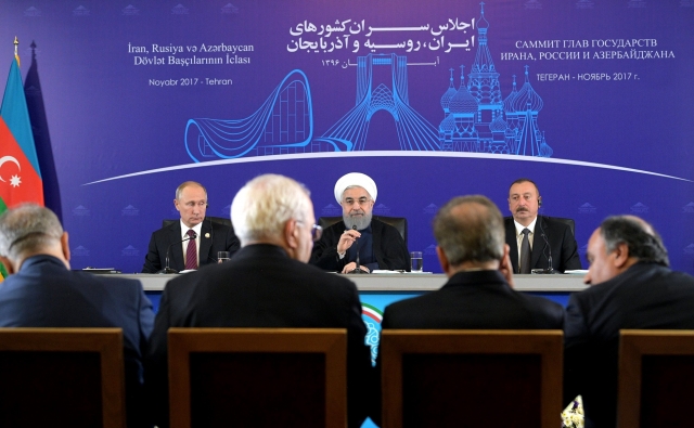 Владимир Путин, Хасан Рухани, Ильхам Алиев