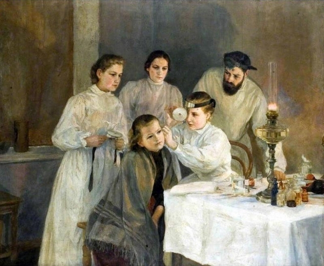 Эмилия Шанкс. Медицинский осмотр в русской богадельне. 1880