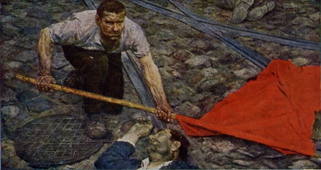 Гелий Коржев. Триптих Коммунисты. Поднимающий  знамя. 1959-1960