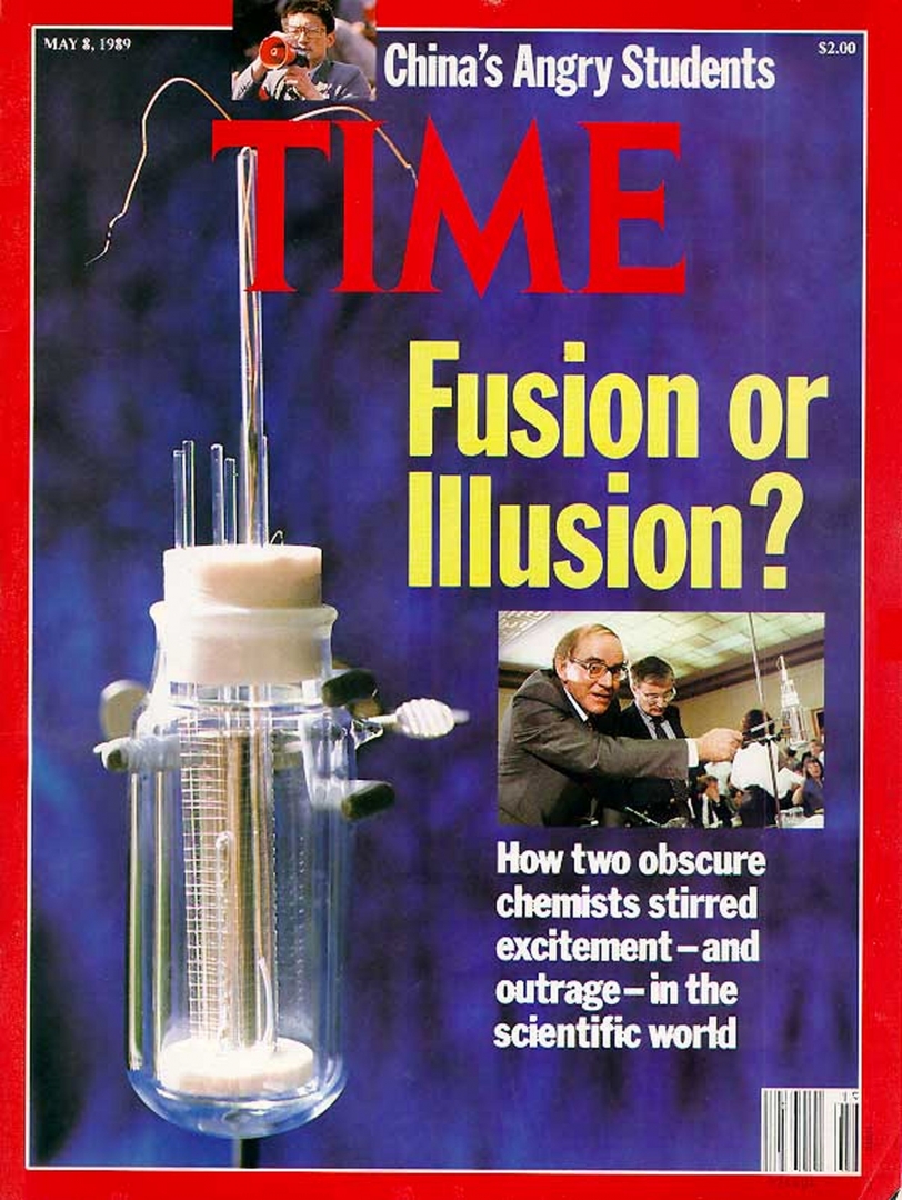 Мартин Флейшман и Стенли Понс на обложке мартовского номера журнала Time за 1989 год