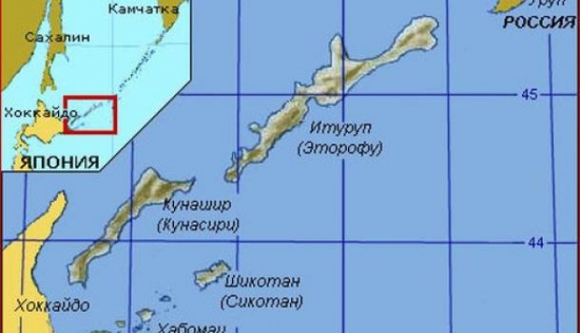 Карта Курильских островов
