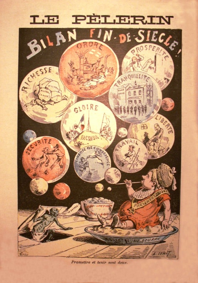 Конец века, карикатура Ле Пелерина в 1900 году