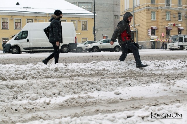 Снежный день Петербурга окрасился «жёлтым»