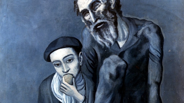 Пабло Пикассо. Нищий старик с мальчиком (фрагмент). 1903