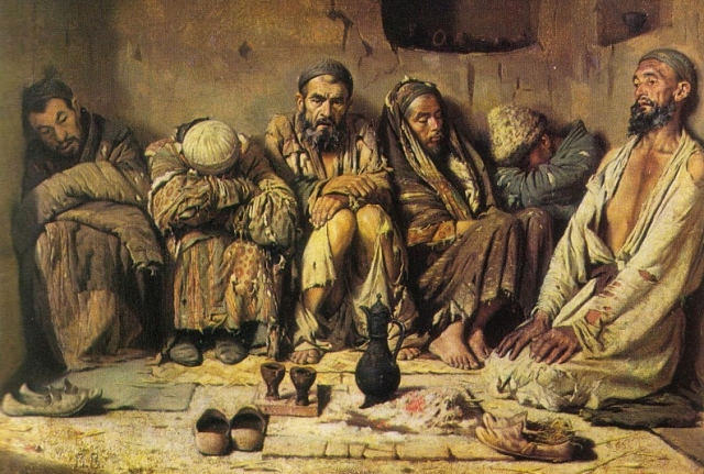 Василий Верещагин. Опиумоеды (фрагмент). 1868