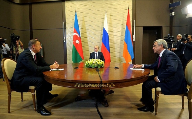 Встреча Владимира Путина с Сержем Саргсяном и Ильхамом Алиевым. Сочи