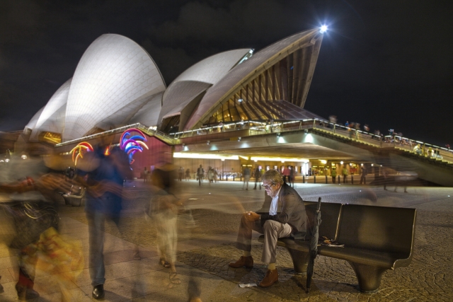 Сиднейский оперный театр после спектакля