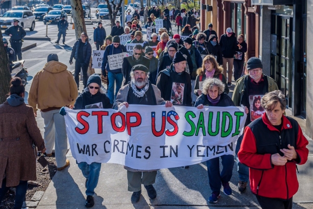 Протест против военной интервенции в Йемене, Нью-Йорк, декабрь 2017 года 