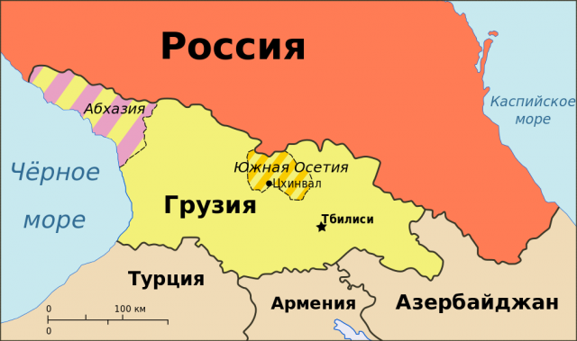 Карта. Абхазия и Южная Осетия 