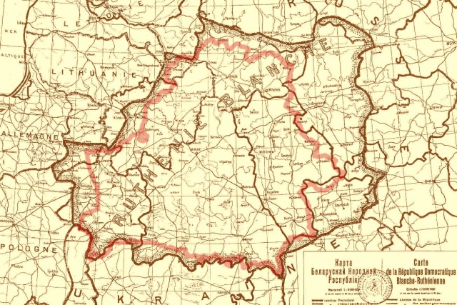 Карта прогерманской Белоруссии (БНР)