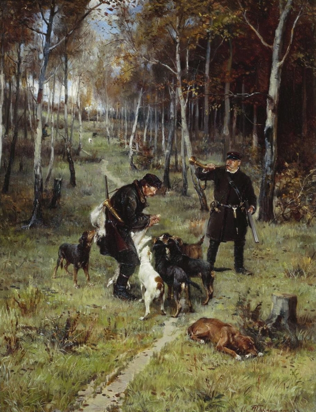 Илларион Прянишников. Конец охоты. 1884