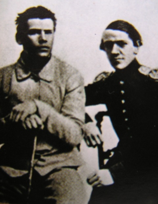 Толстой и его брат Николай перед отправлением на Кавказ, 1851