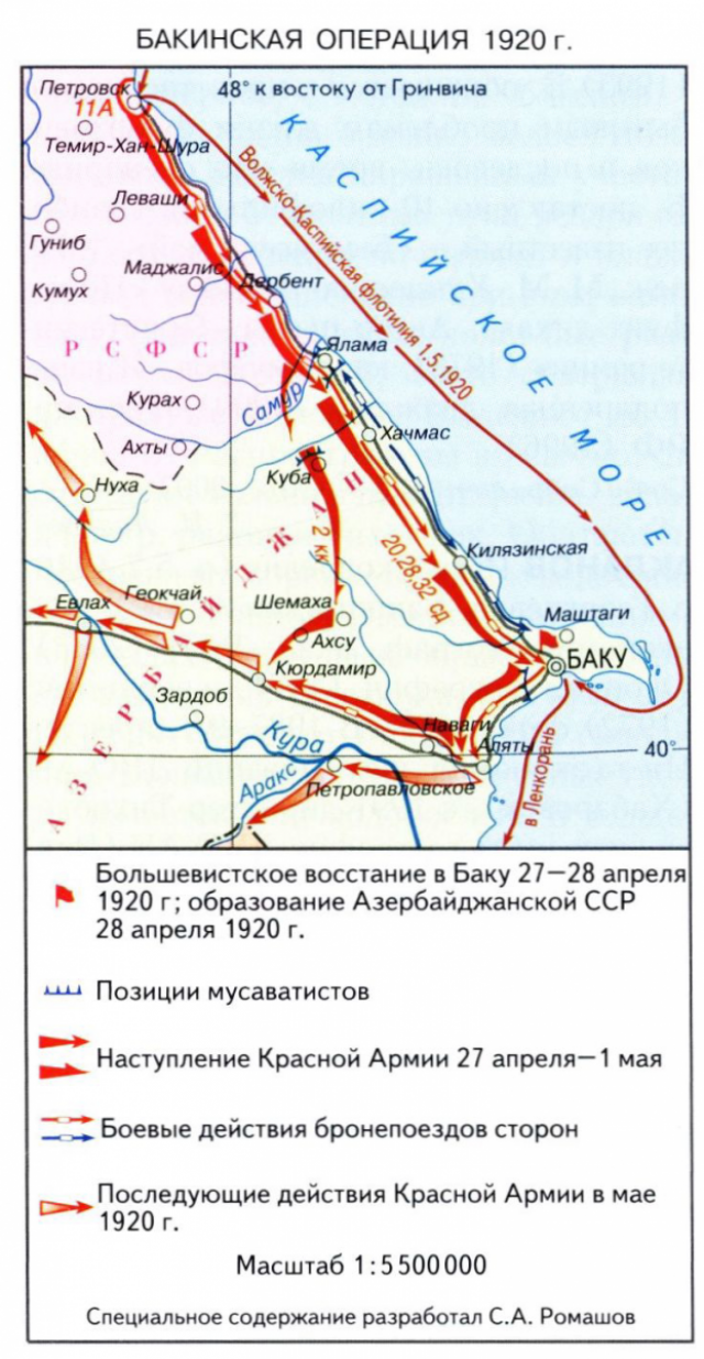 Карта. Бакинская операция. 1920