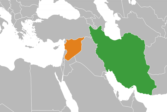 Иран и Сирия на карте мира