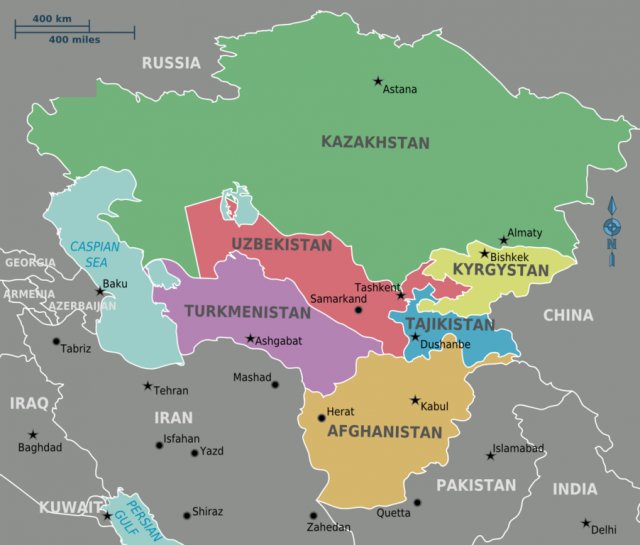 Карта «Большой Центральной Азии» по Старру