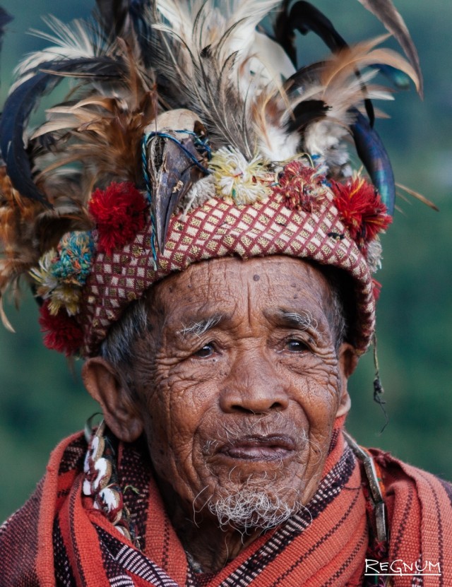 The man in a suit of the leader ifugao
