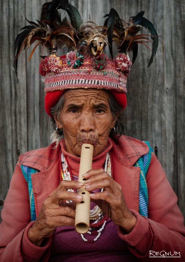 The woman in a traditional suit ifugao
