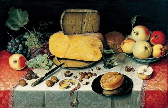 Дейк Флорис. Фрукты, орехи и сыр. 1613