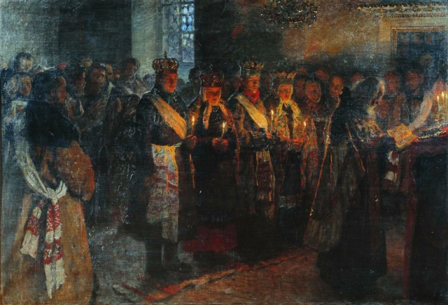 Николай Богданов-Бельский. Венчание. 1904