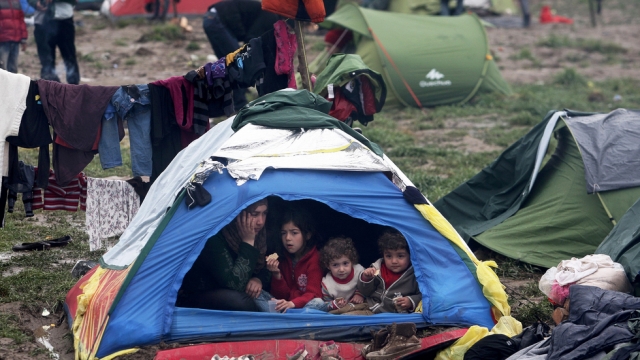 Лагерь беженцев на греко-македонской границе