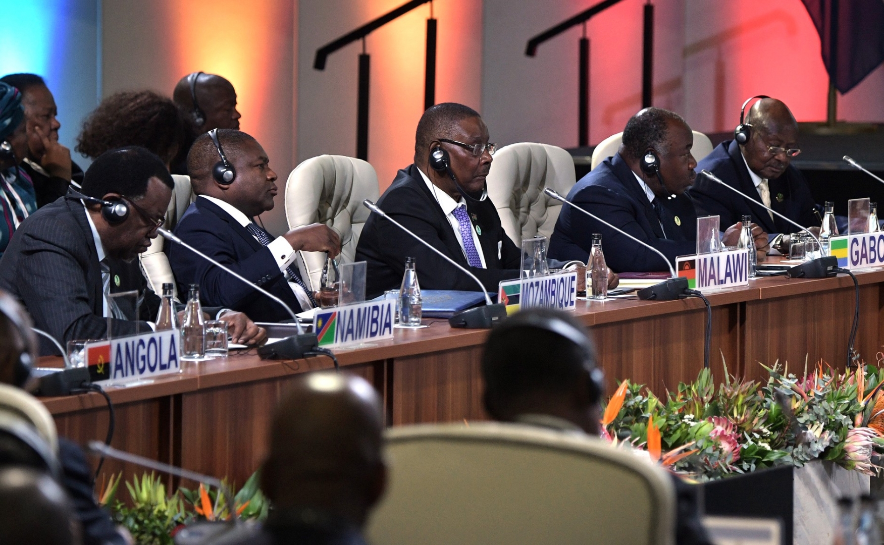 На встрече лидеров БРИКС с главами делегаций приглашённых государств. 27 июля 2018 года, Йоханнесбург