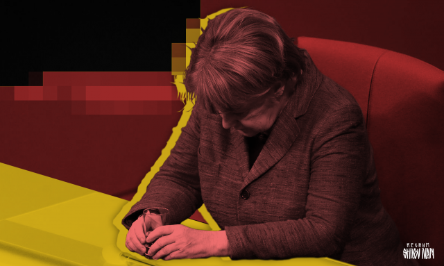 В сети интернет высмеяли Меркель за разглядывание российской базы в бинокль