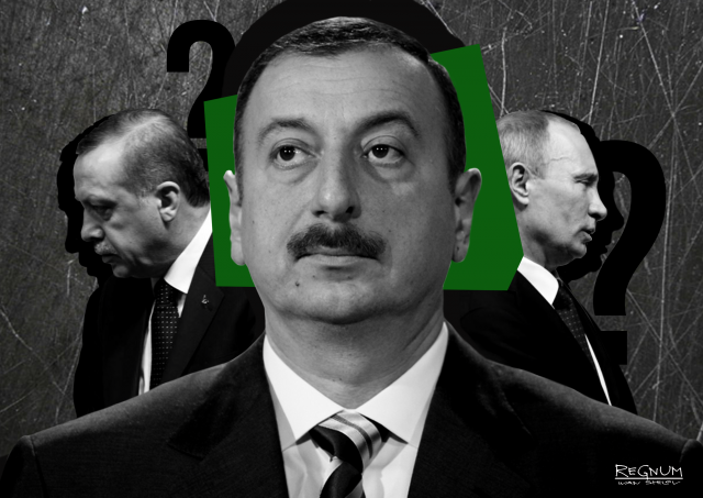 Ильхам Алиев, Реджеп Эрдоган, Владимир Путин  