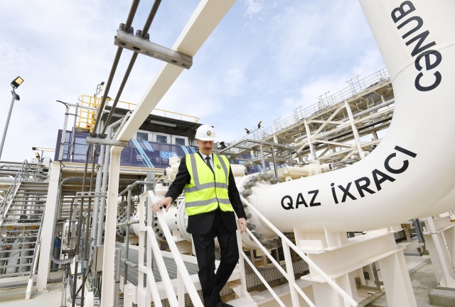 Президент Азербайджана Ильхам Алиев на церемонии открытия Южного газотранспортного коридора. 2018 