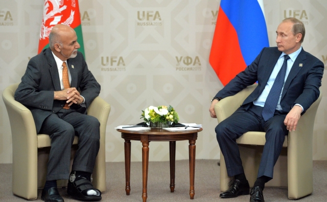 Встреча Владимира Путина с президентом Афганистана Ашрафом Гани. 2015. Уфа