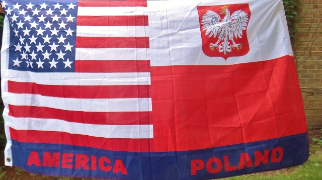 Флаги Польши и США 