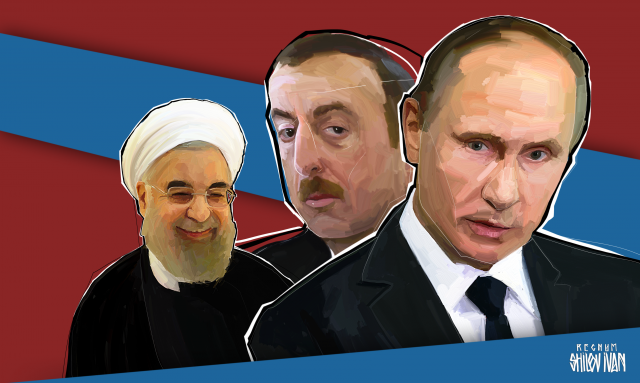 Лидеры Ирана, Азербайджана и России 