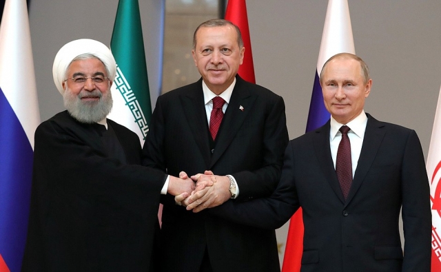 Встреча лидеров Ирана, Турции и России в астанинском формате 