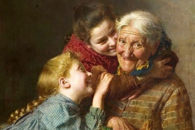 Gaetano Bellei. Бабушка и внучата