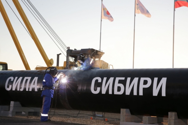 Сварка первого стыка газопровода «Сила Сибири» 