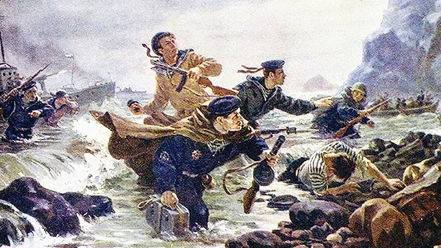  Андрей Плотнов. Десант на Курильских островах. 1948 (фрагмент)