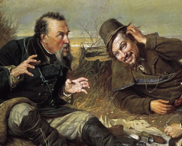 Василий Перов. Охотники на привале. 1871 (фрагмент)