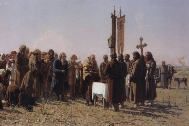 Григорий Григорьевич Мясоедов. Молебен во время засухи. 1800
