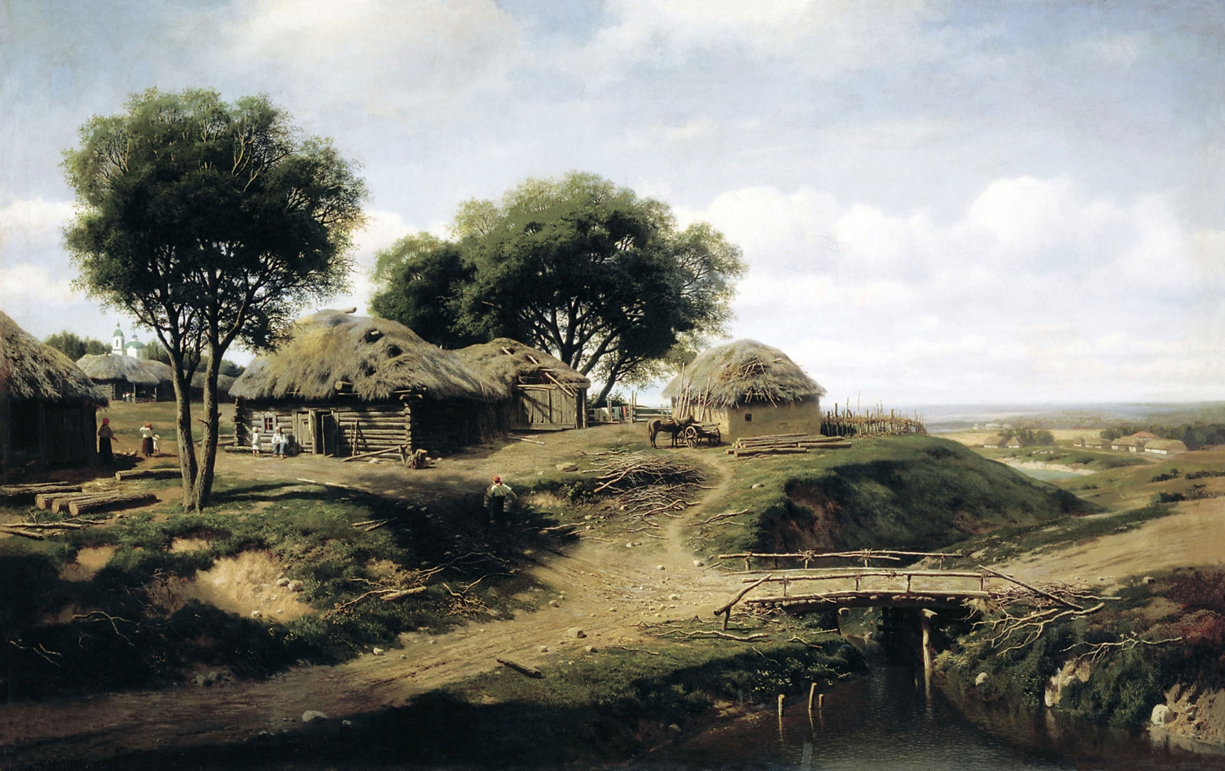 Михаил Клодт. Село в Орловской губернии. 1864