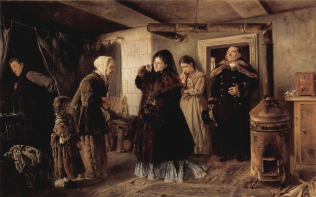 Владимир Маковский. Посещение бедных. 1874